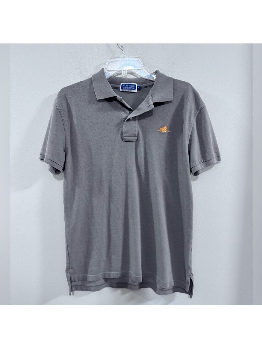 Men's Volunteer Traditions Tennesse Volunteer Logo Gray Polo Shirt. Size S